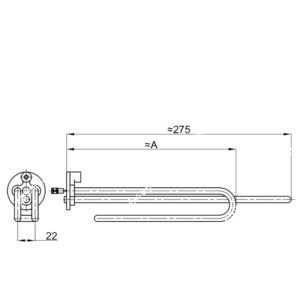 GREJAČ BOJLERA ARISTON LIKO 2kw KRAĆI CU FRIGO ELEKTRO ŠABAC 003.01662a